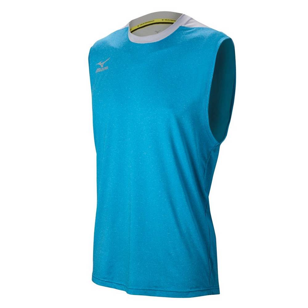 Camisas Mizuno Cutoff - Homem - Azuis/Prateadas - RHZNL2810